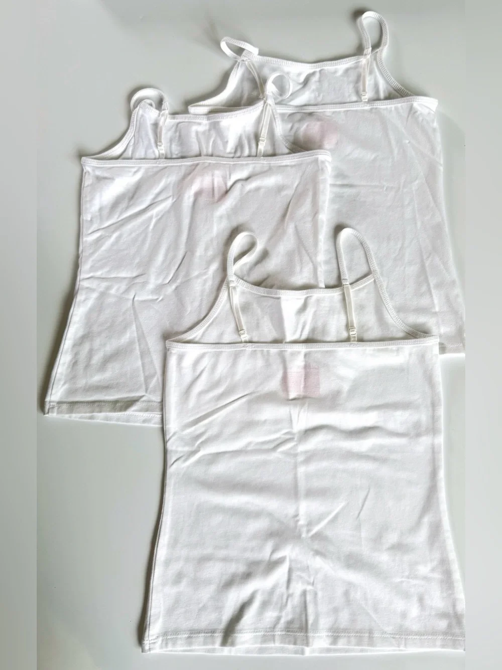 Cat & Jack Girls Small (6/7) Cami Tank Top Undershirt Layering Cotton White NWOT